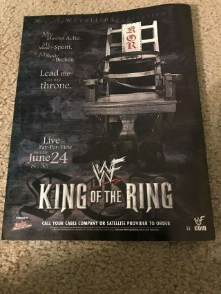 Vintage 2001 Wwf King Of The Ring Ppv Poster Print Ad Wwe Rare