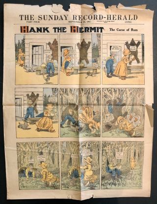 Antique Sept.  10,  1911 Chicago Sunday Record - Herald Newspaper Comic,  Hank Hermit