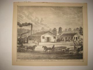 Antique 1878 Asbury Park Jersey Print Lumber Yard Business Horse Carriage Nr