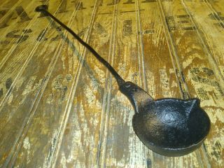 Vintage Blacksmith Cast Iron Lead Melting Pot Ladle 3