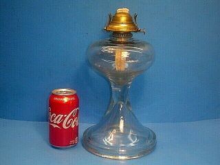 Large Heavy Antique / Vintage Clear Glass No.  2 Collar Oil Lamp A