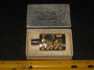 Vintage Perfume Bottle,  Sterling Silver Lace On Glass,  Artisan Silversmith Jm,  Old