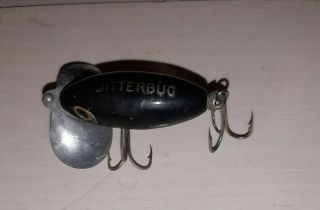 Vintage Fred Arbogast Jitterbug Double Hook Wooden Fishing Lure No 6 Akron Ohio