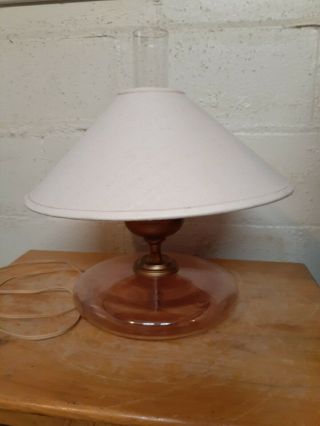 Vintage Rare Pink Depression Glass Table Lamp Bedroom Vanity