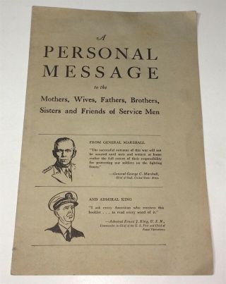 Rare Antique American World War Ii Homefront Personal Message To Family Booklet