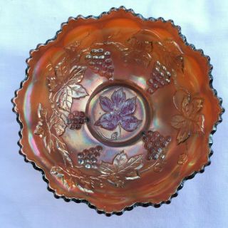 Antique Fenton Carnival Glass Vintage Pattern 6 " Bowl Amethyst Purple Pretty