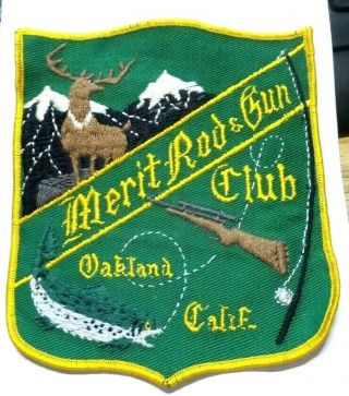 Old Rare Merit Rod & Gun Club Oakland California 5.  5 " Patch
