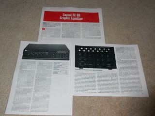 Sansui Se - 88 Graphic Equalizer Review,  3 Pg,  1988,  Full Test,  Rare Info