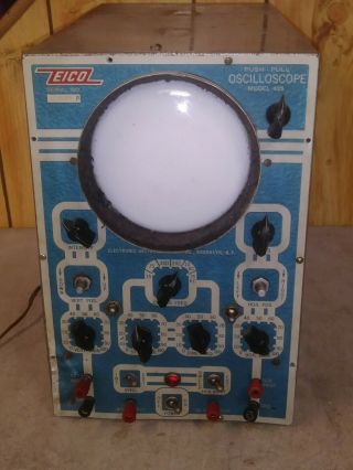 Vintage Eico 425 Push Pull Oscilloscope Antique Tube Radio Powers Up
