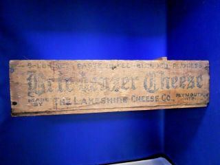 Vintage Antique Lakeshire Cheese Co.  Wood Crate Box Brie - denzer Empty USA 3