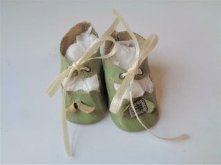 Antique Vintage Doll Shoes 2.  5 " Long 1.  25 " Wide Fits 16 " Patsy Shirley Temple