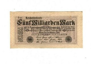 Xxx - Rare 5 Billion Mark Weimar Inflation Banknote 1923 Very Fine Con