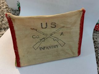 Vintage Toy Lead Soldier Canvas Tent Set Us Infantry Company A Wwi Era Antique