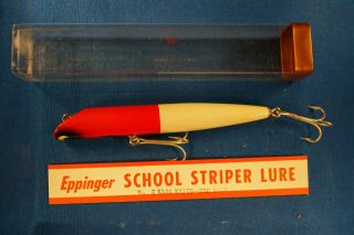 Vintage Eppinger School Striper Lure No.  S 5106 White - Red Head
