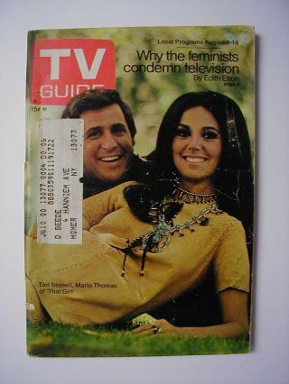 York St Aug 8 1970 Tv Guide That Girl Marlo Thomas Ted Bessell Larry Hovis