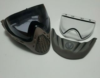 Virtue Vio Ascend Paintball Goggle Mask - Fde Rare With Visor And Clear Lens