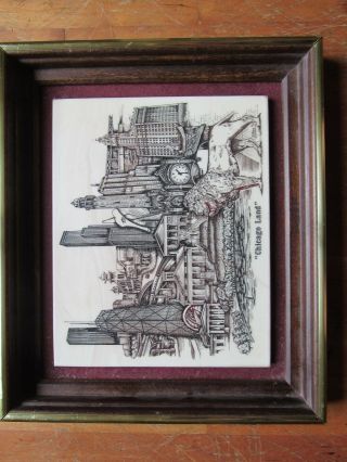 Vintage Chicago Land Marble Engraving By Dennis Bivens - World Cities Ltd.  1976