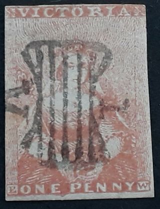 Rare 1851 Victoria Australia 2d Bright Pinkish Rose Half Length Stamp Ham Print
