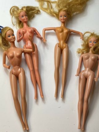 4 Vintage Barbie Doll,  © Mattel Inc,  1966 Made In Taiwan