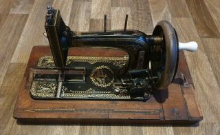 Extremely Rare Vintage Antique Bernhard Stoewer Serata Hand Crank Sewing Machine