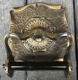Vtg.  Amerock Carriage House Wall Mount Toilet Paper Holder Antique Brass