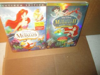 Disney The Little Mermaid 1 & 2 Rare (3 Disc) Dvd Set Kids Animated