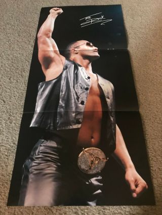 Vintage Wwf The Rock Poster 2 - Sided The Scorpion King Wwe Rare