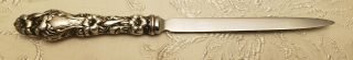 Rare Gorham Whiting Mfg Sterling Silver Lily 7 3/4 " Letter Opener