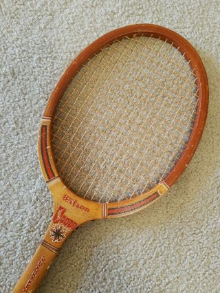 Antique Vintage 1950s Wilson Sport Model Wooden Tennis Racket