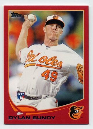 2013 Topps Dylan Bundy Rookie Card Rc Rare Red Border Sp 78 Baltimore Orioles