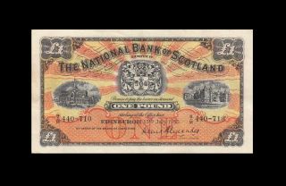 1955 National Bank Of Scotland 1 Pound Rare ( (aunc))