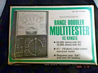 Vintage Micronta Range Doubler Multitester 43 Ranges Cat.  No 22 - 204u