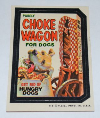 1973 Rare Topps Wacky Packages Choke Wagon 4th Series 4 Pulled Sticker Card Ex