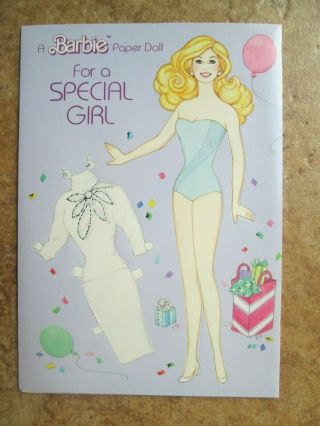 Vtg Paper Doll Greeting Card 1988 Barbie By Buzza W/envelope Play Card