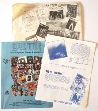 Rare Led Zeppelin Collectibles Flyers From Rick Barrett,  Zep Specialist