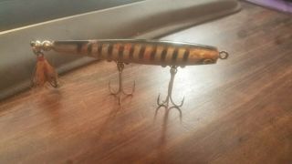 Old Vintage Wooden Fishing Lures With Painted Eyes Unknown Maker Flat Nose