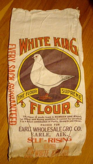 (4) Antique Flour Sacks 24 Lbs.  White King,  Imperial,  Royal And Number One
