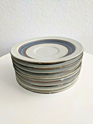 Rare Set 8x Blue Horizon Otagiri Japan 6.  5 " Dessert Plate Mid Century Stoneware
