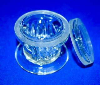 Vintage Rare A.  W.  T.  Short Coplin Glass Staining Jar,  Lid 4 Slide Ground Cover