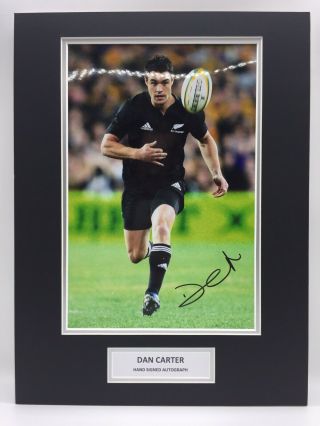 Rare Dan Carter Zealand Rugby Signed Photo Display,  Autograph All Black
