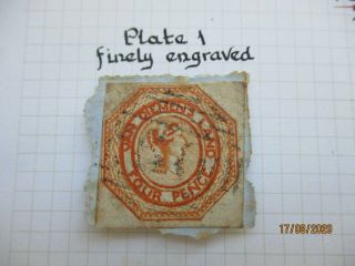Tasmania Stamps: 4d Courier Imperf - Rare - (c38)