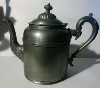 Antique 1899 Manning Bowman & Co Ornate Metal Tea Pot Meridan Connecticut