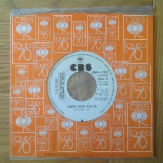 The Clash Know Your Rights V Rare Spain 1 - Sided W/l Promo 7 " Punk Sex Pistols
