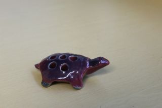 Nm Antique Art Pottery Turtle Figural Flower Frog - Weller/rookwood