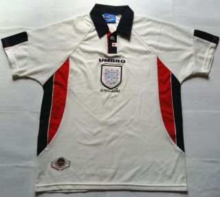Rare England Wc 1998 Vintage Umbro Home Shirt (l) Jersey 1997 1999 1990s