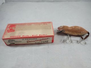 Vintage Heddon Dowagiac Meadow Mouse Fishing Lure W/ 9800 Bm Box