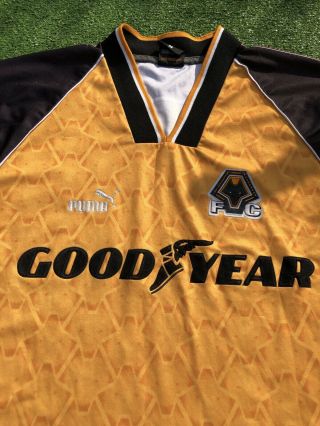 Wolves Football Shirt Wolverhampton Wanderers Puma Medium Rare Goodyear 2