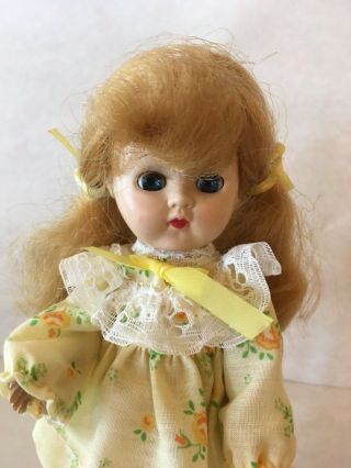 Vintage VOGUE/GINNY TYPE Hard Plastic Walker Doll 8” Blonde W/ Blue Sleep Eyes 2