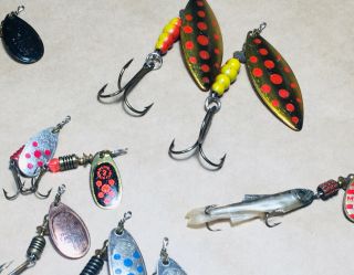 16 X Vintage Mepps Spinner Lures,  Rare Collectables Made In France 1960s - 1970s