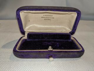 Antique Victorian Purple Velvet Jewelers Satin Lined Hinged Locket Box